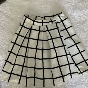 Petite Checked Mini Box Pleat Skater Skirt